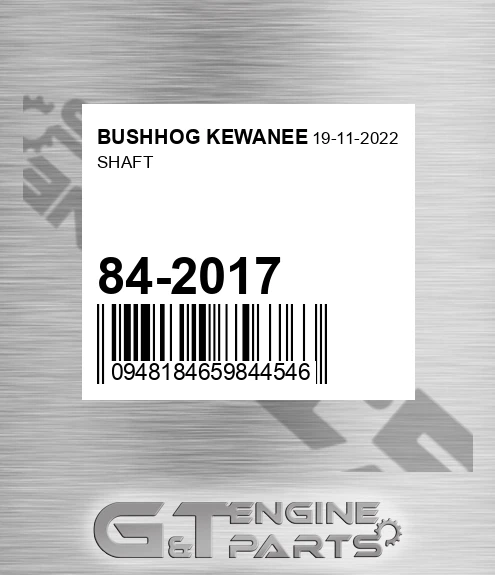 84-2017 Shaft for BUSHHOG KEWANEE