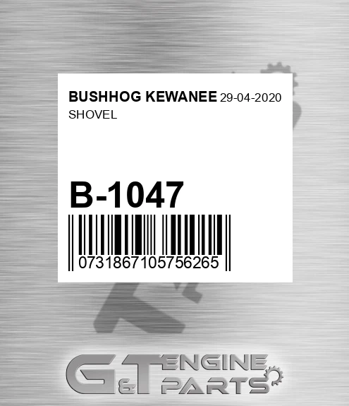 B-1047 Shovel for BUSHHOG KEWANEE