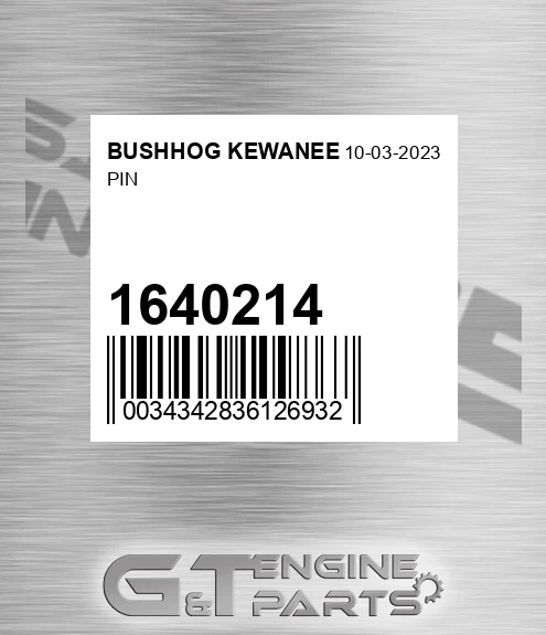 1640214 Pin for BUSHHOG KEWANEE