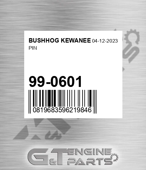 99-0601 Pin for BUSHHOG KEWANEE