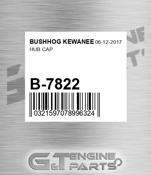 B-7822 Hub Cap for BUSHHOG KEWANEE