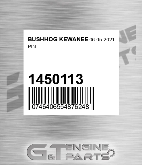 1450113 Pin for BUSHHOG KEWANEE