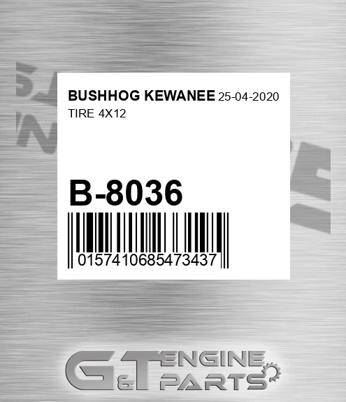 B-8036 Tire 4x12 for BUSHHOG KEWANEE