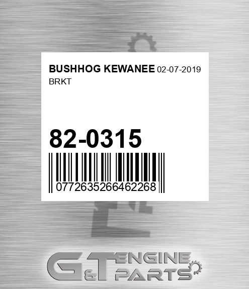 82-0315 Brkt for BUSHHOG KEWANEE