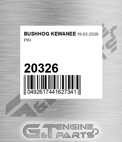20326 Pin for BUSHHOG KEWANEE