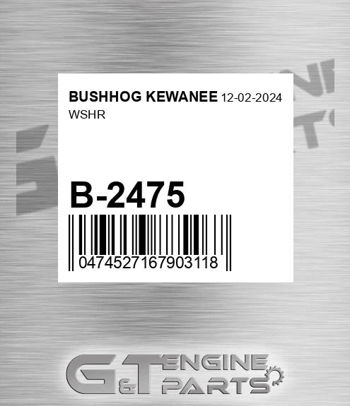 B-2475 Wshr for BUSHHOG KEWANEE