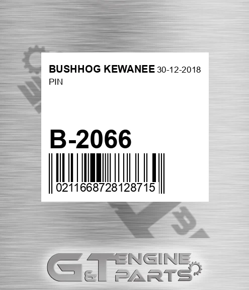 B-2066 Pin for BUSHHOG KEWANEE
