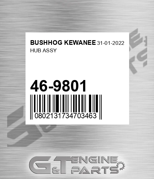 46-9801 Hub Assy for BUSHHOG KEWANEE