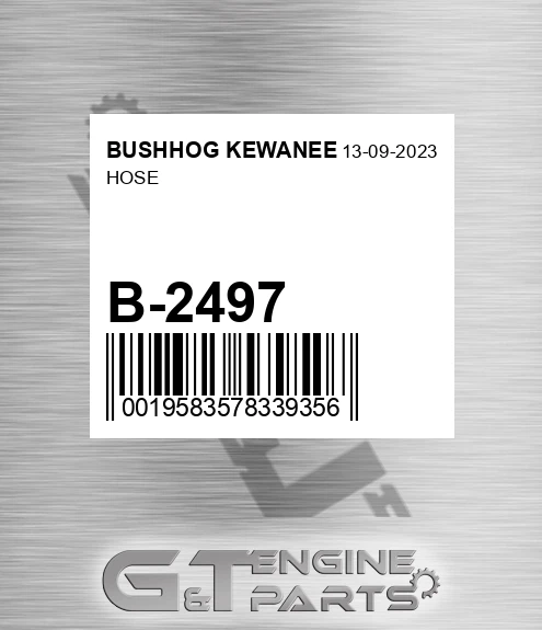 B-2497 Hose for BUSHHOG KEWANEE