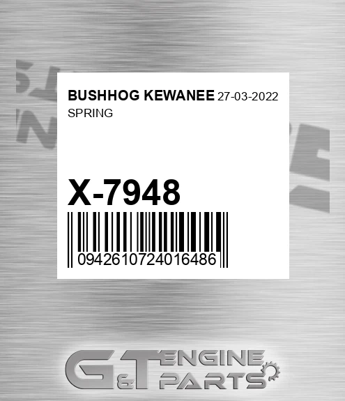X-7948 Spring for BUSHHOG KEWANEE