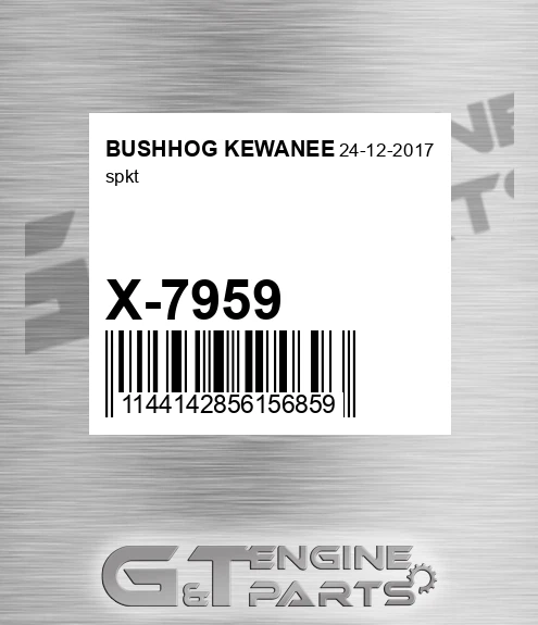 X-7959 Spkt for BUSHHOG KEWANEE