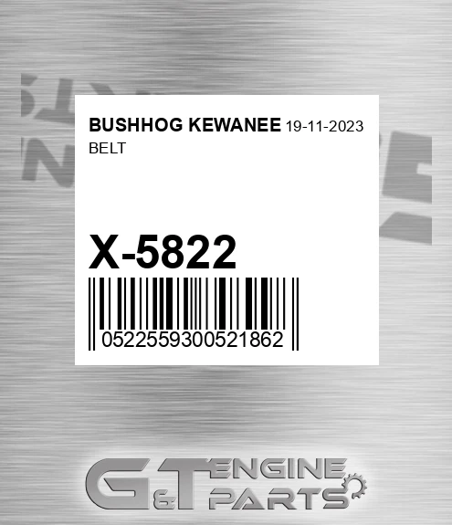 X-5822 Belt for BUSHHOG KEWANEE
