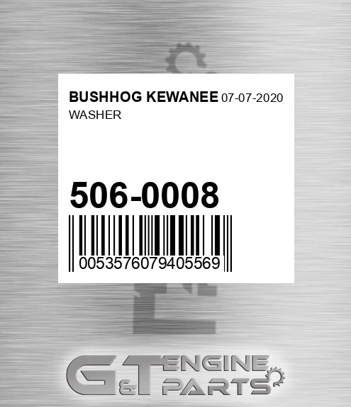 506-0008 Washer for BUSHHOG KEWANEE