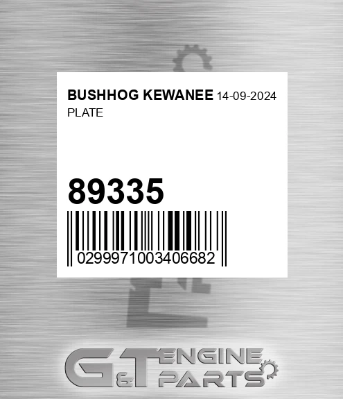89335 Plate