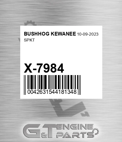 X-7984 Spkt for BUSHHOG KEWANEE