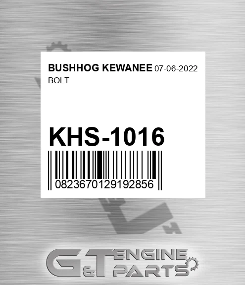 KHS-1016 Bolt for BUSHHOG KEWANEE
