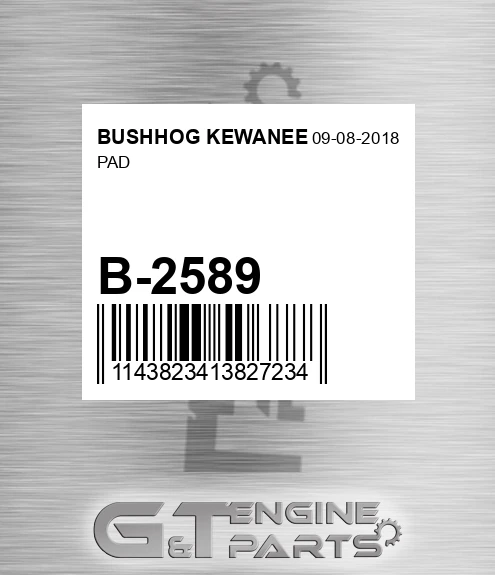 B-2589 Pad for BUSHHOG KEWANEE