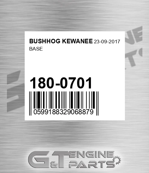 180-0701 Base for BUSHHOG KEWANEE