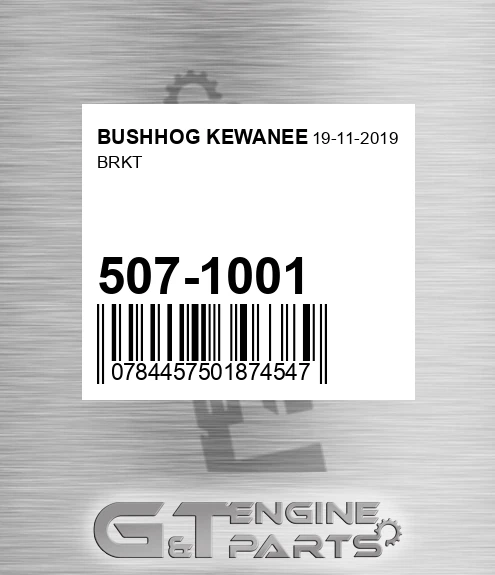 507-1001 Brkt for BUSHHOG KEWANEE