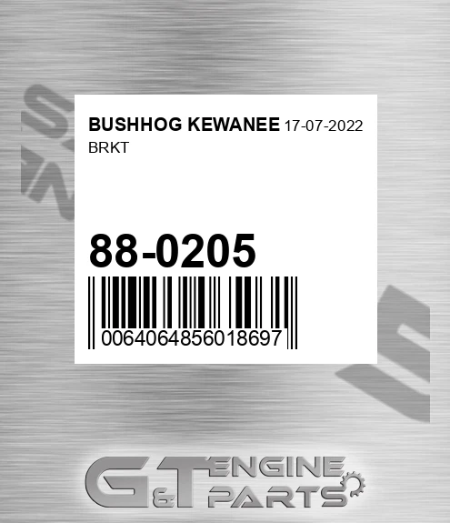 88-0205 Brkt for BUSHHOG KEWANEE