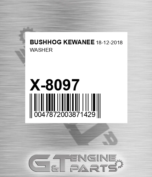 X-8097 Washer for BUSHHOG KEWANEE