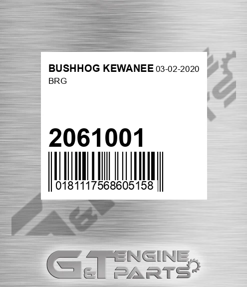2061001 Brg for BUSHHOG KEWANEE
