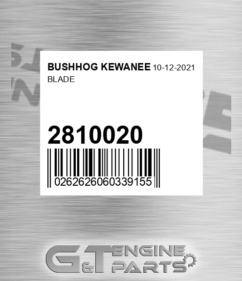 2810020 Blade for BUSHHOG KEWANEE