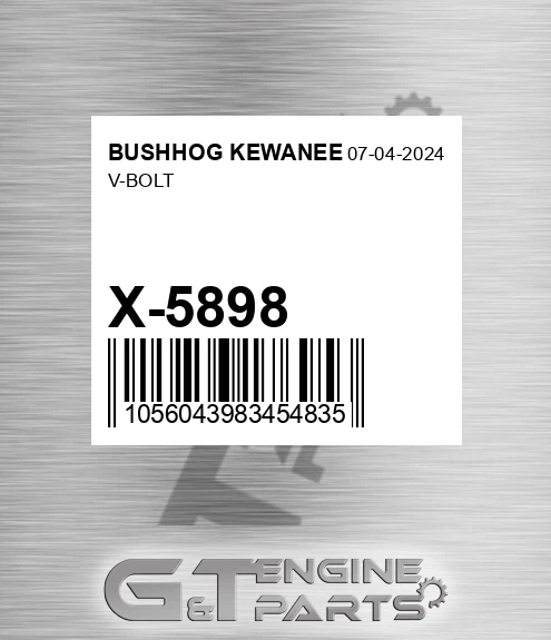 X-5898 V-bolt for BUSHHOG KEWANEE