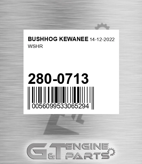 280-0713 Wshr for BUSHHOG KEWANEE