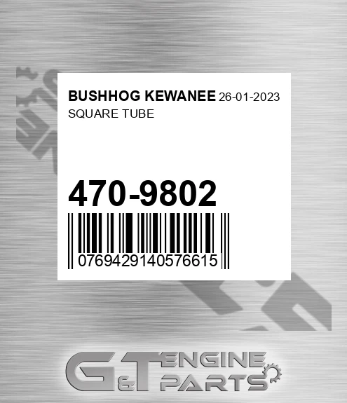 470-9802 Square Tube for BUSHHOG KEWANEE