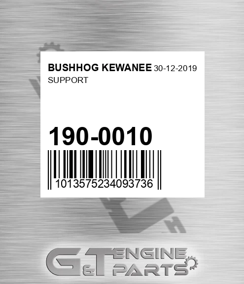 190-0010 Support for BUSHHOG KEWANEE