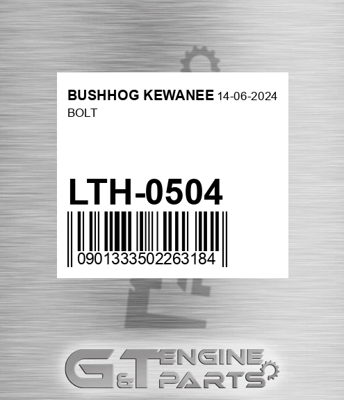 LTH-0504 Bolt for BUSHHOG KEWANEE