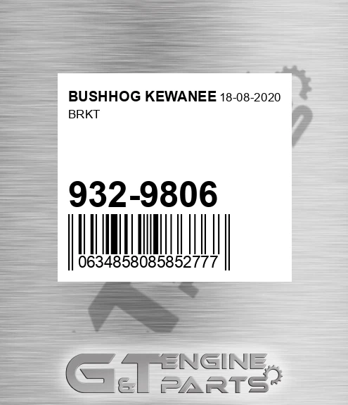 932-9806 Brkt for BUSHHOG KEWANEE