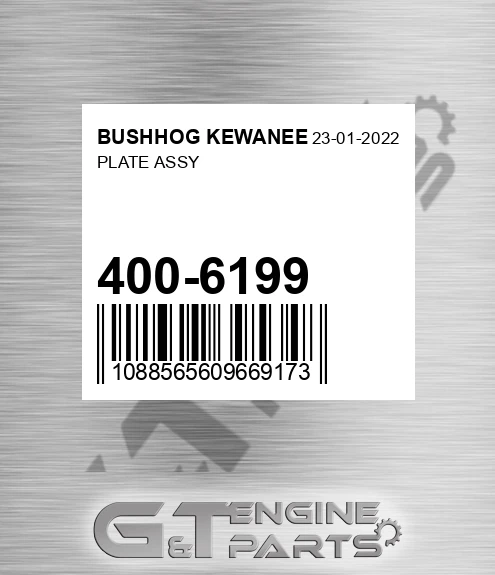 400-6199 Plate Assy for BUSHHOG KEWANEE