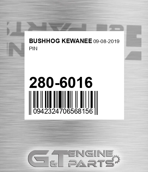 280-6016 Pin for BUSHHOG KEWANEE