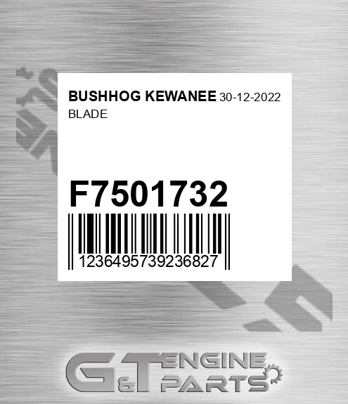 F7501732 Blade for BUSHHOG KEWANEE