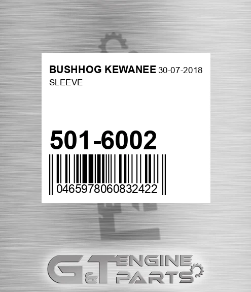 501-6002 Sleeve for BUSHHOG KEWANEE