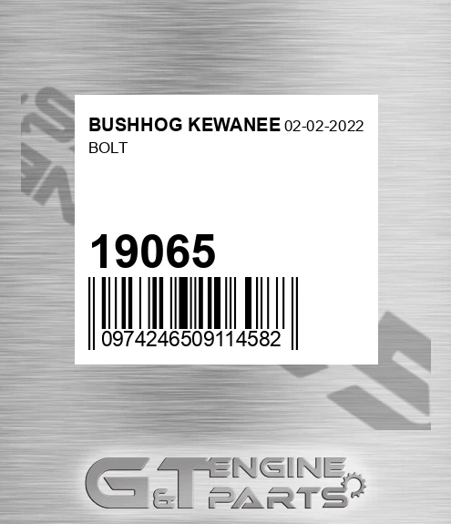 19065 Bolt for BUSHHOG KEWANEE