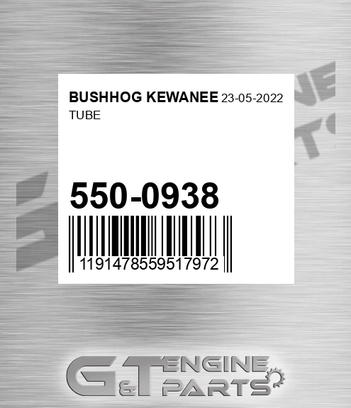 550-0938 Tube for BUSHHOG KEWANEE