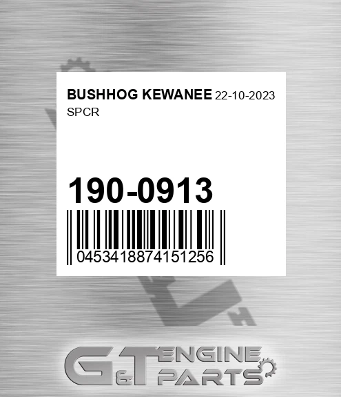 190-0913 Spcr for BUSHHOG KEWANEE