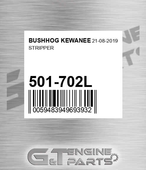 501-702L Stripper for BUSHHOG KEWANEE