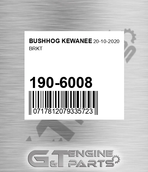 190-6008 Brkt for BUSHHOG KEWANEE