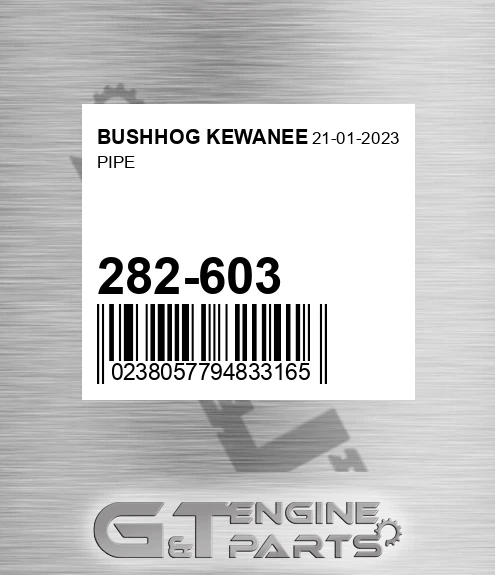 282-603 Pipe for BUSHHOG KEWANEE