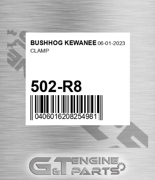 502-R8 Clamp for BUSHHOG KEWANEE