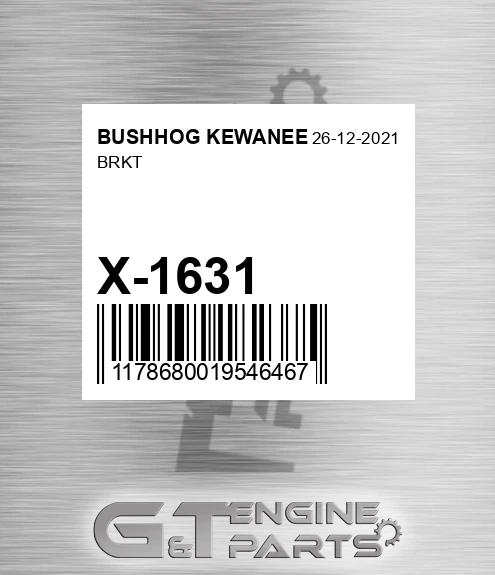 X-1631 Brkt for BUSHHOG KEWANEE