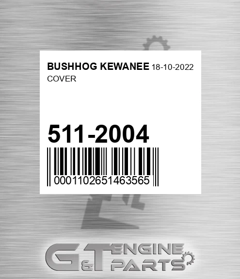 511-2004 Cover for BUSHHOG KEWANEE