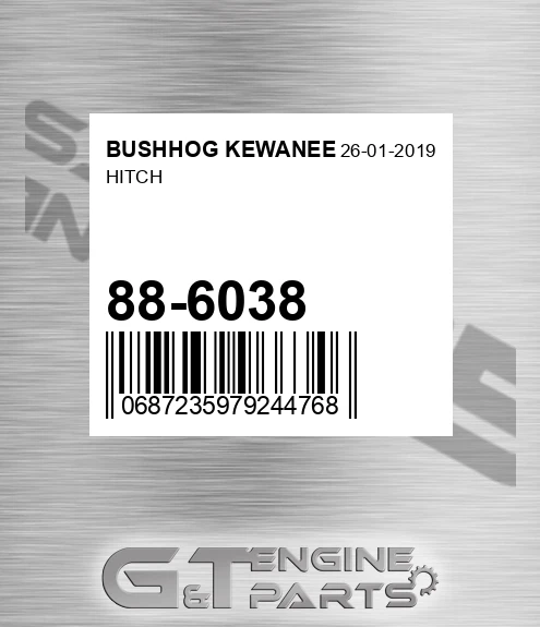 88-6038 Hitch for BUSHHOG KEWANEE