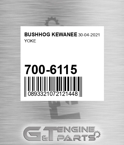 700-6115 Yoke for BUSHHOG KEWANEE