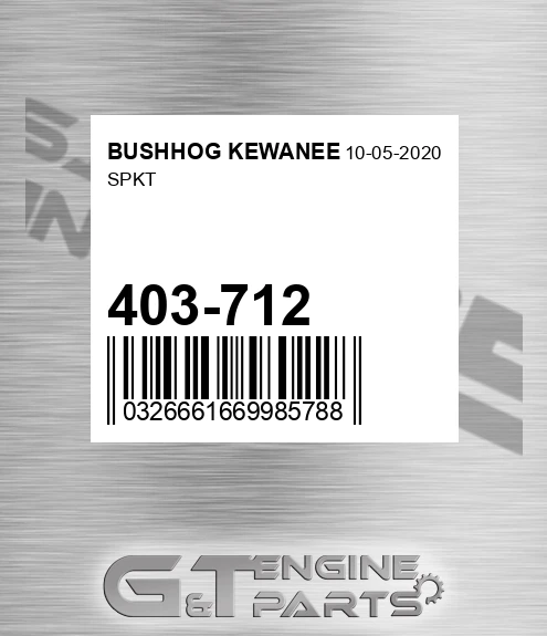 403-712 Spkt for BUSHHOG KEWANEE