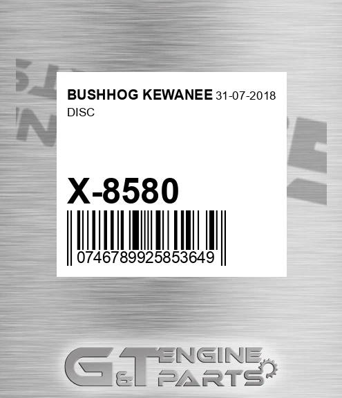X-8580 Disc for BUSHHOG KEWANEE